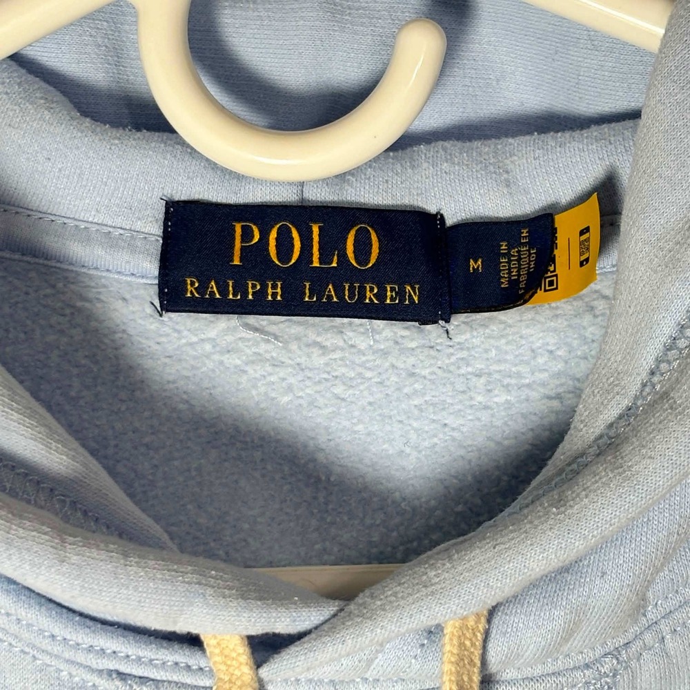Polo Ralph Lauren Mens Baby Blue Pony Logo Pullover Hoodie Sweatshirt Medium - Picture 2 of 6